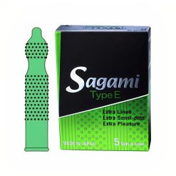 Bao cao su Sagami Type E gân gai tăng khoái cảm - Hộp 5c