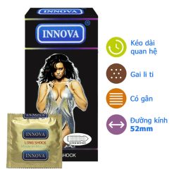 Bao cao su Innova Long Shock 4in1 gai nổi, kéo dài tgian