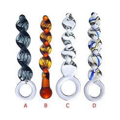Dụng Cụ Kích Thích Hậu Môn Thủy Tinh Xoắn