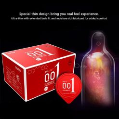 Bao cao su Olo đỏ 001mm siêu mỏng, nóng ấm - Hộp 10 cái - Ảnh 3