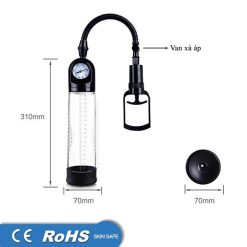 Máy tập làm to dương vật Penis Pump Powerup có đồng hồ áp suất - Ảnh 2